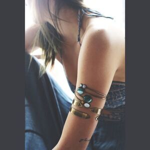FREE PEOPLE Boho Upper Armband Stone Wrapped Arm Cuff - RARE VINTAGE